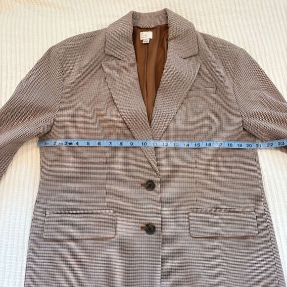 A New Day Houndstooth Plaid Women's Blazer Jacket Oversized Lined Neutral Size S - Picture 8 of 10
